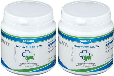 Produktbild von Canina Taurin Pulver für Katzen zur Unterstützung von Herz, Immunsystem sowie Haut und Fell für alle Altersstufen 200g