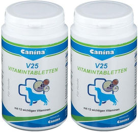 Produktbild von Canina V25 Vitamintabletten für Hunde zur Unterstützung von Haut, Fell und Immunsystem 200 Stück