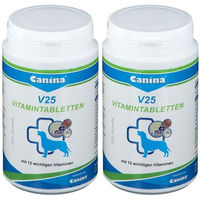 Produktbild von Canina V25 Vitamintabletten für Hunde zur Unterstützung von Haut, Fell und Immunsystem 200 Stück