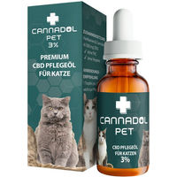 Produktbild von Cannadol Pet Premium CBD Öl 3% zur Beruhigung für Katzen für alle Altersstufen 10ml