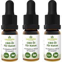 Produktbild von Cannalin CBD Öl für Katzen mit Lachsöl 2,5% Bio 3er Pack