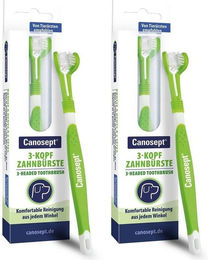Produktbild von Canosept 3-Kopf Zahnbürste für Hunde in Grün