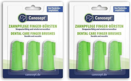 Canosept Zahnpflege Finger-Bürste für Hunde aus Silikon in Grün – Bild 1 von 4