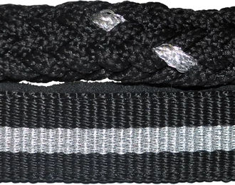 Produktbild von Canter Halfter und Longiergurt Set aus Nylon in Schwarz mit Lurex-Effekt für Pferde