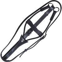 Produktbild von Canter Martingal aus Leder mit elastischen Ringen für Ponys in Schwarz