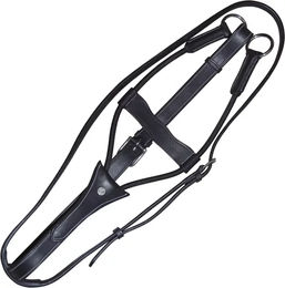 Canter Martingal aus Leder mit elastischen Ringen in Schwarz – Bild 1 von 1