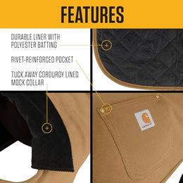 Carhartt Firm Duck Insulated Dog Chore Coat Hundewintermantel Braun Größe S wasserabweisend – Bild 1 von 2