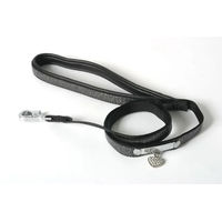 Produktbild von Carlain Angel Hundeleine aus Nylon wasserabweisend Schwarz 15/110 cm