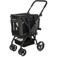 Produktbild von Carlett Transportbox für Hunde mittlerer Rassen Schwarz aus Aluminium und wasserabweisendem Material