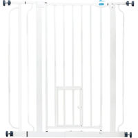Produktbild von Carlson Pet Products Extra hohes Gitter mit Kleintiertür weiß 75-90 cm breit
