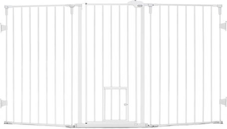 Carlson Pet Products Flexi extrahohes Absperrgitter aus Metall mit Kleintiertür B 132,08 - 193,04 x H 96,52 cm – Bild 1 von 1
