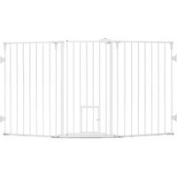 Produktbild von Carlson Pet Products Flexi extrahohes Absperrgitter aus Metall mit Kleintiertür B 132,08 - 193,04 x H 96,52 cm