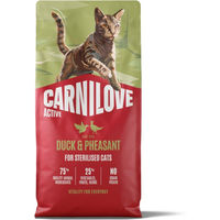 Produktbild von Carnilove Active Hundefutter Adult Sterilised Ente und Fasan mit Lachs getreidefrei 2 x 6 kg