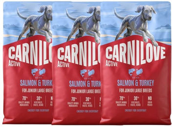 Carnilove Active Junior Large Breeds Trockenfutter Lachs und Truthahn für Junghunde großer Rassen 3x4 kg – Bild 1 von 1