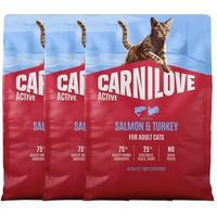Produktbild von Carnilove Active Katzenfutter Trockenfutter Lachs und Pute getreidefrei für adulte Katzen 3x2 kg