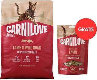 Carnilove Active Sterilised Katzen Trockenfutter Lamm und Wildschwein mit Crunchy Snack Cat Lamb 2 kg und 50 g – Bild 1 von 1