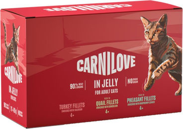 Produktbild von Carnilove Cat Pouch Mixpaket Adult Stückchen in Gelee getreidefrei 48 x 85 g