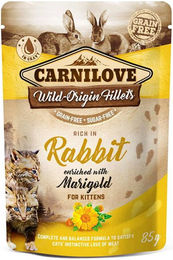Carnilove Cat Pouch Ragout Kaninchen mit Ringelblume für Kätzchen getreidefrei 24 x 85 g - 24 x 85 g – Bild 1 von 4