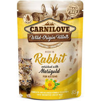 Produktbild von Carnilove Cat Pouch Ragout Kaninchen mit Ringelblume für Kätzchen getreidefrei 24 x 85 g - 24 x 85 g