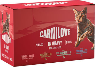 Produktbild von Carnilove Cat Pouch Sparpaket Adult Getreidefrei Stückchen in Sauce Mixpaket 48 x 85 g