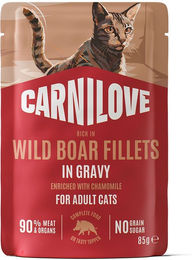 Carnilove Cat Pouch Stückchen in Sauce Wildschwein Adult 24x85g – Bild 1 von 2