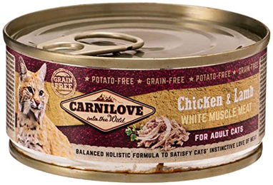 Carnilove Feline Adult Katzenfutter Huhn und Lamm 12 x 100 g Box - 12 x 100 g – Bild 1 von 3