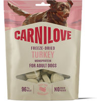 Produktbild von Carnilove Hund Belohnungssnack Gefriergetrocknet Truthahn Getreidefrei Monoprotein 2 x 60 g