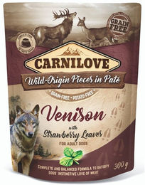Carnilove Hund Nassfutter Paté Hirsch mit Erdbeerblättern Adult Getreidefrei 12 x 300 g - 12 x 300 g – Bild 1 von 7