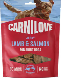 Produktbild von Carnilove Hund Trockenfleisch Snack Lamm und Lachs Getreidefrei Adult 4 x 100 g