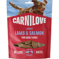 Produktbild von Carnilove Hund Trockenfleisch Snack Lamm und Lachs Getreidefrei Adult 4 x 100 g