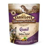 Produktbild von Carnilove Hundefutter Pastete Wachtel mit gelber Karotte Getreidefrei Adult 12x300g