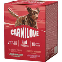 Produktbild von Carnilove Hundefutter Paté Pouches Truthahnauswahl Getreidefrei 16 x 300 g