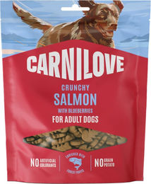 Produktbild von Carnilove Hundekekse Lachs mit Blaubeeren Getreidefrei Sensitive Belohnungssnack für erwachsene Hunde 2 x 200 g