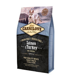 Carnilove Hundetrockenfutter Welpe Lachs und Truthahn getreidefrei mit hohem Fleischanteil 4 kg - 4 kg – Bild 1 von 4