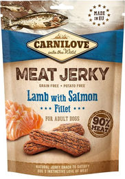 Produktbild von Carnilove Jerky Lamm mit Lachsfilet Trockenfleisch für erwachsene Hunde 100g