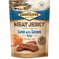 Produktbild von Carnilove Jerky Lamm mit Lachsfilet Trockenfleisch für erwachsene Hunde 100g