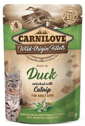 Produktbild von Carnilove Katzen Nassfutter Ente mit Huhn und Catnip Getreidefrei Stückchen in Sauce 24 x 85 g - 24 x 85 g