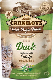 Carnilove Katzen Nassfutter Ragout Ente mit Huhn und Catnip für erwachsene Katzen 24x85 g - 24 x 85 g – Bild 1 von 4