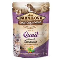 Produktbild von Carnilove Katzen Nassfutter Ragout Wachtel mit Löwenzahn für sterilisierte Katzen Adult 24x85g