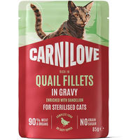 Produktbild von Carnilove Katzen Nassfutter Wachtel in Sauce für sterilisierte Katzen 24x85g
