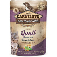 Produktbild von Carnilove Katzen Nassfutter Wachtel und Löwenzahn Adult Stückchen in Sauce Getreidefrei 24 x 85g - 24 x 85 g