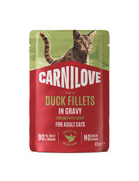 Carnilove Katzennassfutter Ente mit Katzenminze Stückchen in Sauce 85g – Bild 1 von 1
