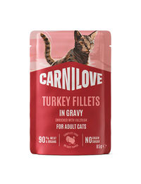 Carnilove Katzennassfutter Pute mit Baldrian Stückchen in Sauce für erwachsene Katzen 85g – Bild 1 von 1