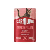 Produktbild von Carnilove Katzennassfutter Pute mit Baldrian Stückchen in Sauce für erwachsene Katzen 85g