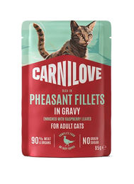Carnilove Katzennassfutter Stückchen in Sauce Fasan mit Himbeerblättern für erwachsene Katzen 85g – Bild 1 von 1