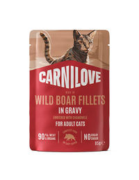 Carnilove Katzennassfutter Wildschwein mit Kamille Stückchen in Sauce für erwachsene Katzen 85g – Bild 1 von 1