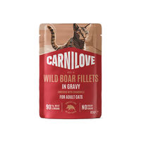 Produktbild von Carnilove Katzennassfutter Wildschwein mit Kamille Stückchen in Sauce für erwachsene Katzen 85g