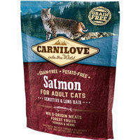 Produktbild von Carnilove Katzentrockenfutter Adult Lachs Sensitive & Langhaar Getreidefrei 400 g - 400 g