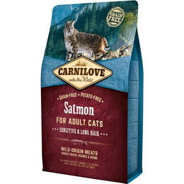 Carnilove Katzentrockenfutter Adult Sensitive & Long Hair Lachs Getreidefrei 2 kg - 2 kg – Bild 1 von 10