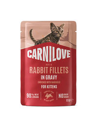 Carnilove Kitten Katzennassfutter Kaninchen mit Ringelblume Stückchen in Sauce 85g – Bild 1 von 1